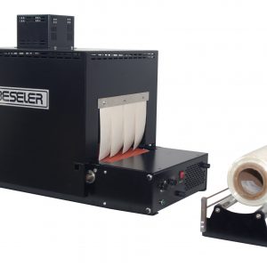 Beseler T-611-JR black model tabletop shrink wrap tunnel